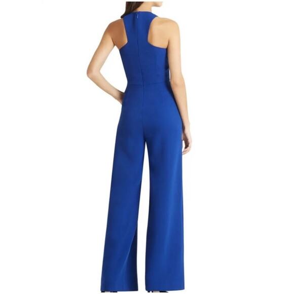 NWoT BCBGeneration Electric Blue Mesh Cutout Jumpsuit – Size 6 - Picture 2 of 11